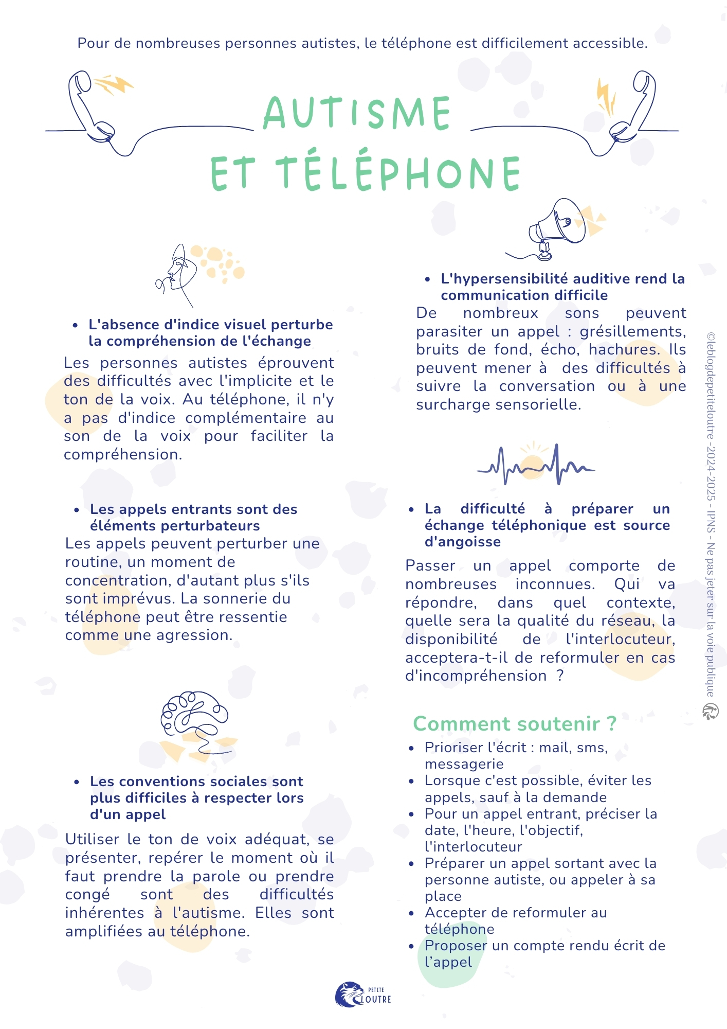 infographie résumant l'article sur l'autisme et le téléphone