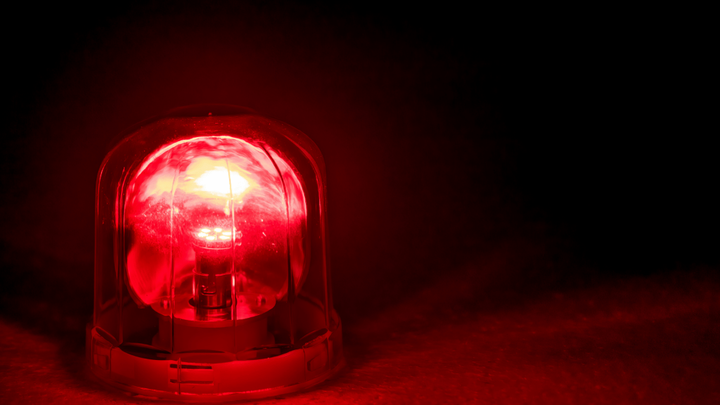gyrophare rouge allumé